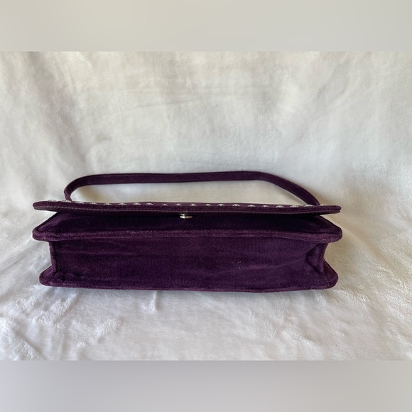 Victoria Secret Purple Velvet Dress Handbag or Clutch Designer - Picture 3 of 12